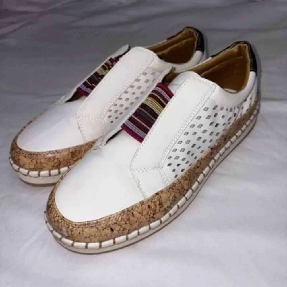 HEELTHATPAIN‎ WHITE EU/39 US/9 SHOES/FLATS STRETCH COMFORT ORTHEPEDIC LADIES